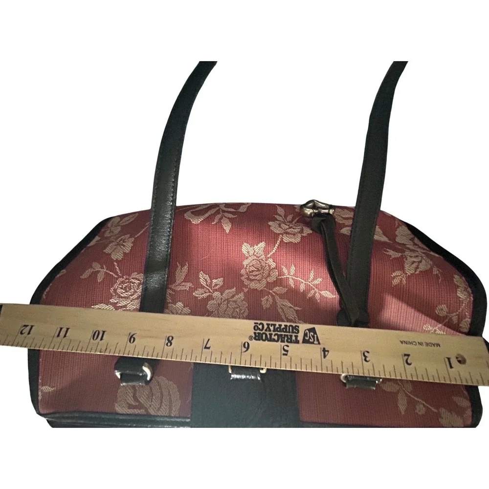 Brighton Red Rose Tapestry Shoulder Bag Black CL97513 carpet bag Purse